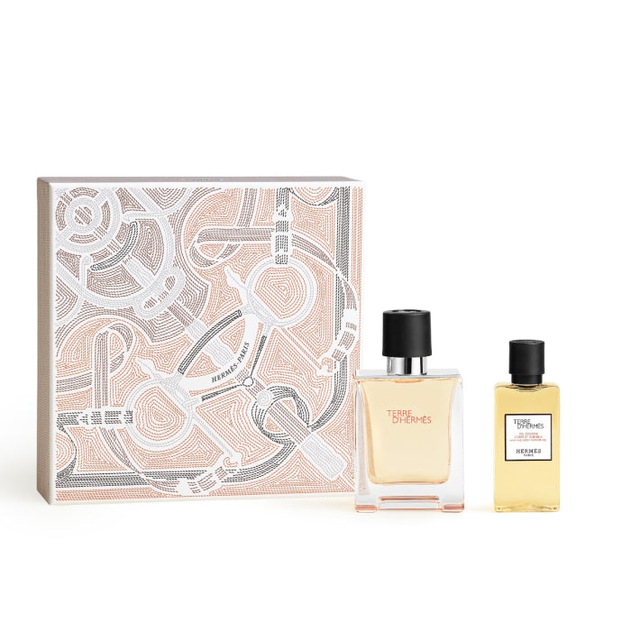 Hermes 愛馬仕 大地男士淡香兩件套(大地淡香50ml+沐浴露40ml) 白底產品圖