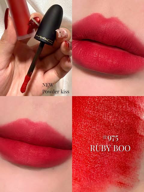 MAC Powder Kiss 柔霧唇釉 975 Ruby Boo