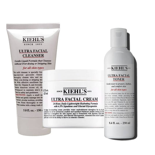 Kiehl's 科顏氏 高保濕三件套（爽膚水250ml＋潔面乳150ml＋面霜125ml）
