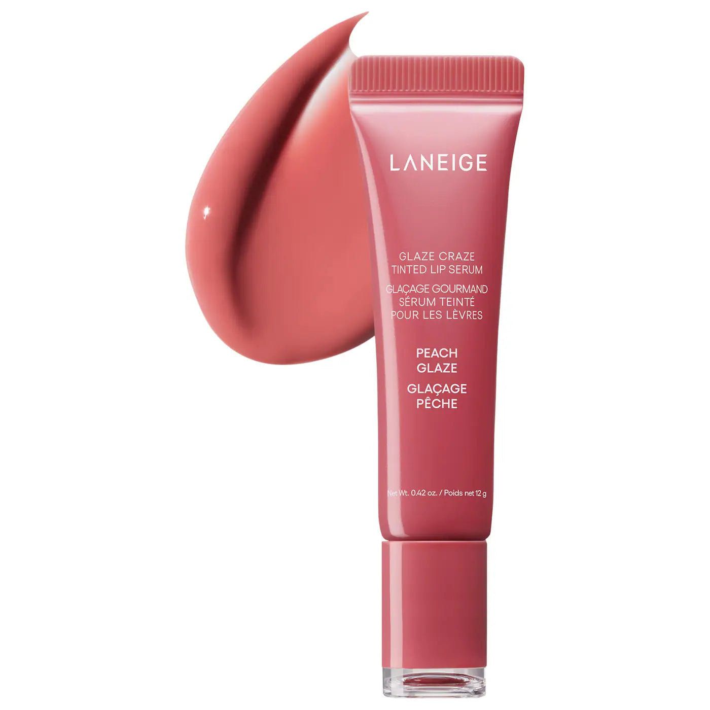 Laneige 蘭芝 甜甜圈唇蜜 Peach Glaze 白底產品圖