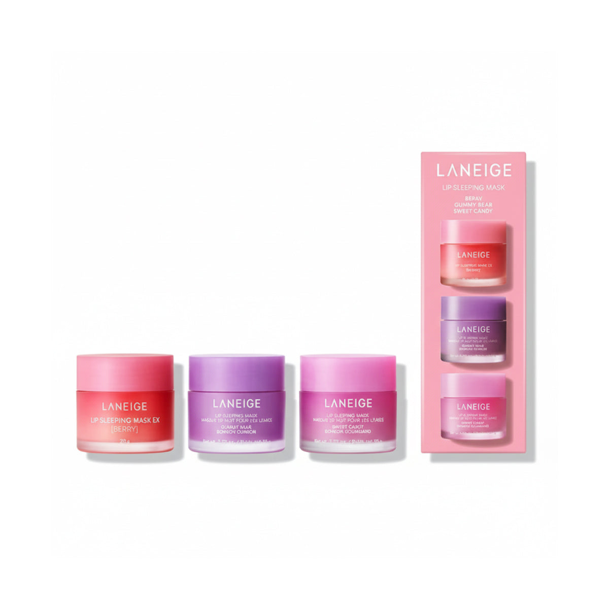Laneige 蘭芝 睡眠唇膜三件套20g 白底產品圖