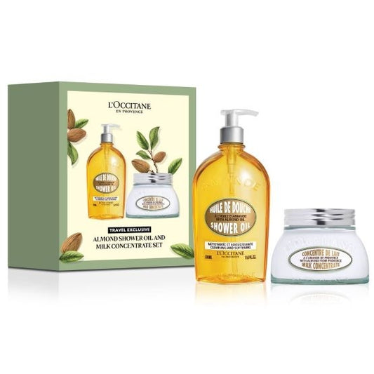 L’Occitane Almond Shower Oil and Milk Concentrate set white background product image
