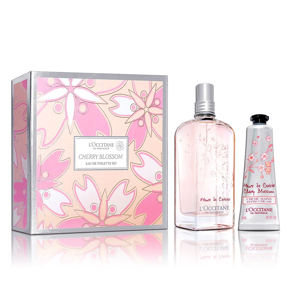 L’Occitane Cherry Blossom fragrance gift set white background product image