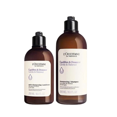 L’Occitane Gentle & Balance shampoo conditioner set white background product image