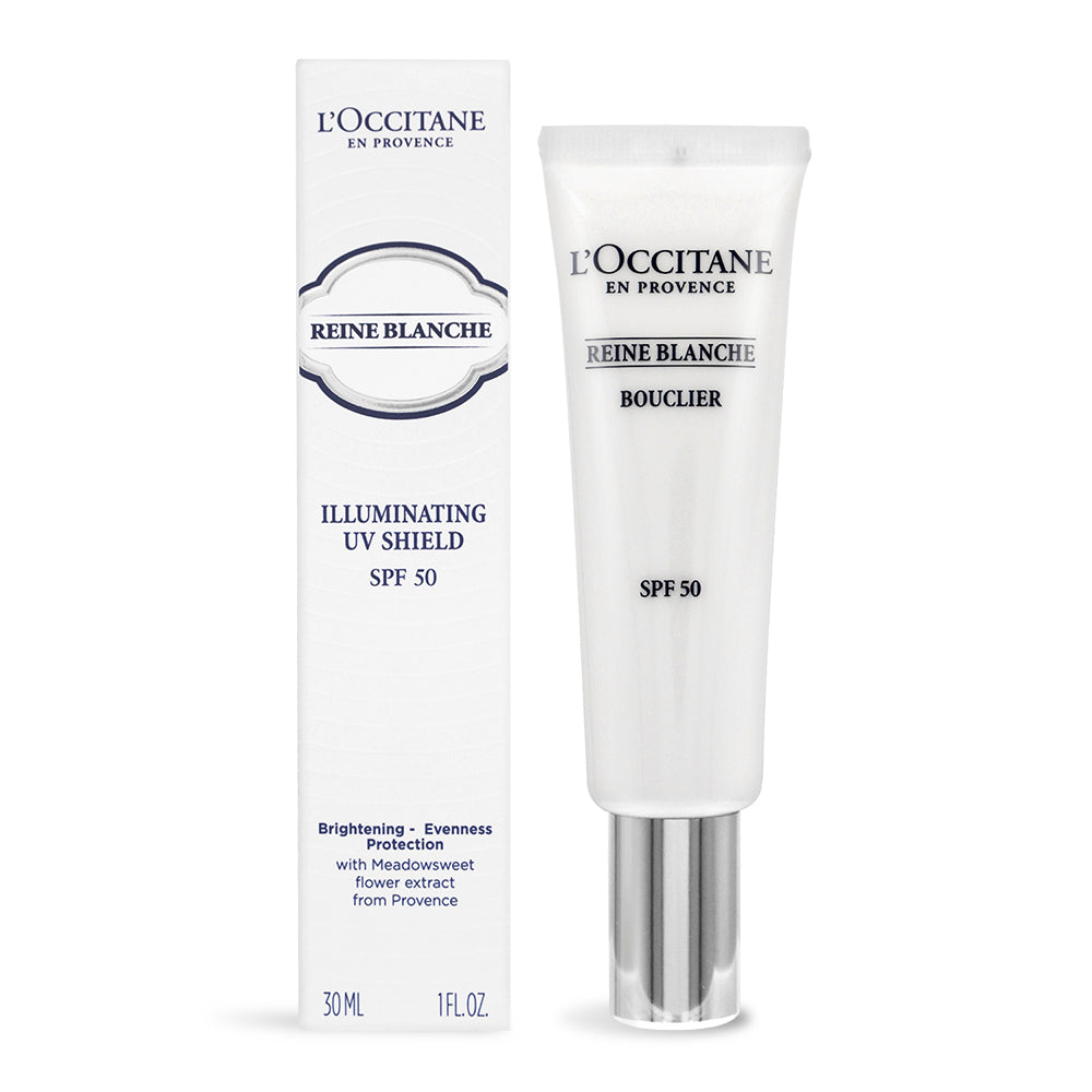 L’Occitane Reine Blanche Illuminating UV Shield SPF50 30ml white background product image