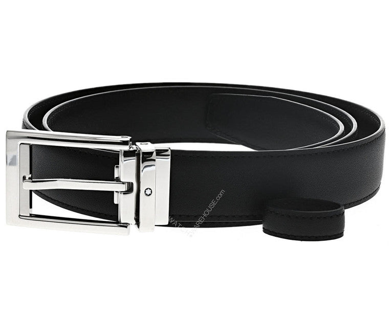 Montblanc 萬寶龍 黑色皮革腰帶 30mm #123895