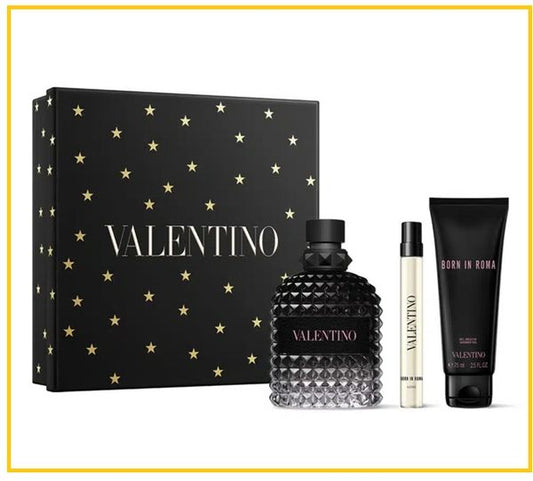 Valentino Uomo Born in Roma 機車騎士套裝100ml＋10ml＋沐浴露75ml